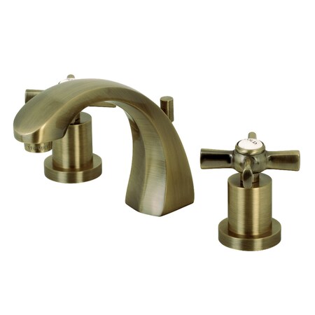 Kingston Brass KS4983ZX Millennium 8" Widespread Bathroom Faucet, Antique Brass KS4983ZX